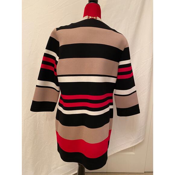 Patrizia Luca Milano Designer Coat, Striped Duster, Tunic Dress Red, Black, - Picture 5 of 9